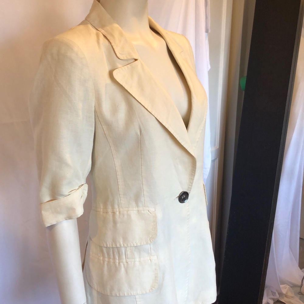 Nanette Lepore Cream Linen Blazer